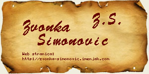 Zvonka Simonović vizit kartica